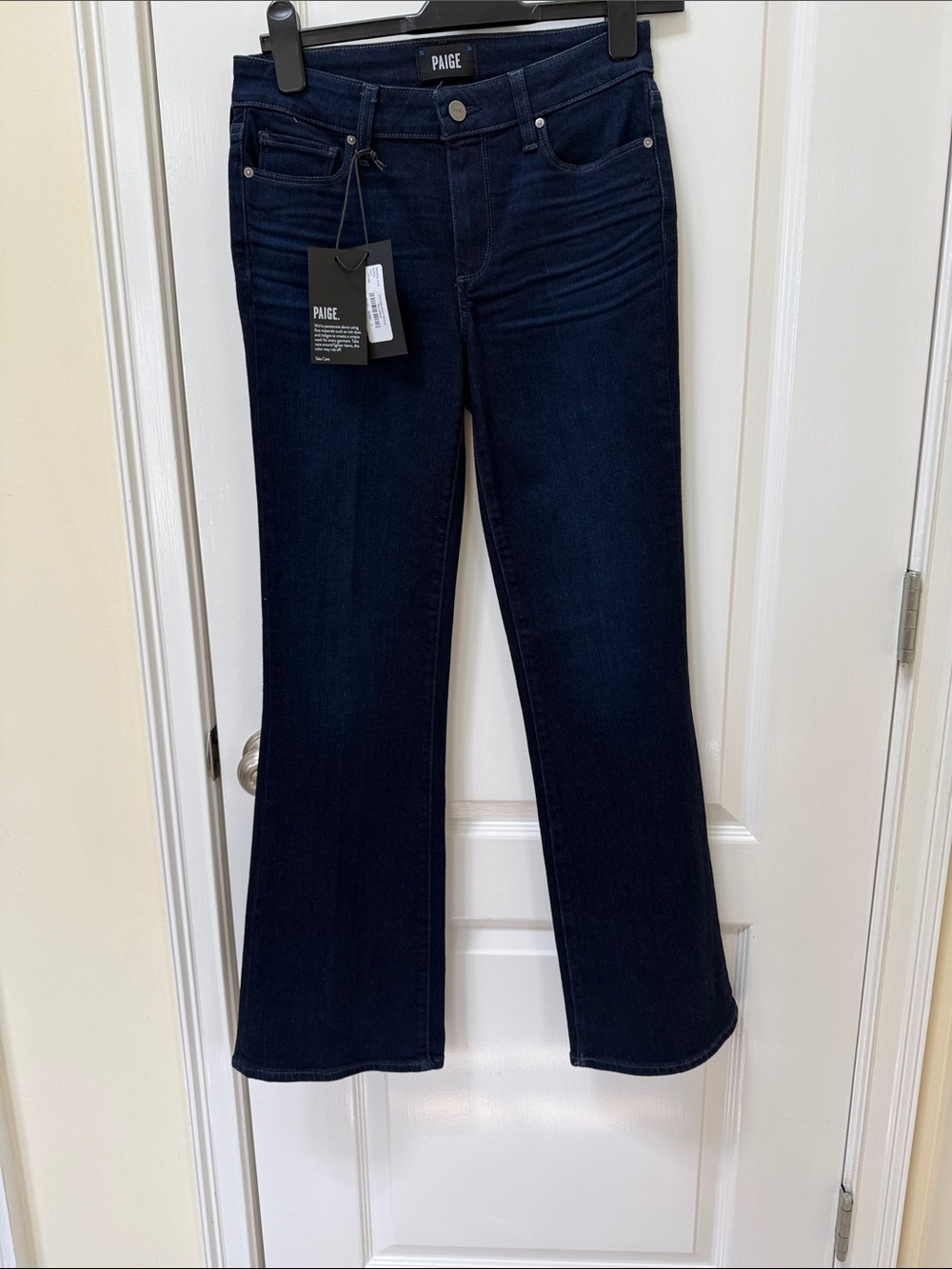 PAIGE Skyline Petite Dark Indigo Wide Leg Jeans